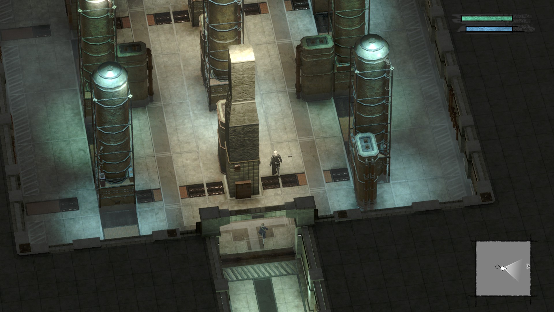 El juego en vista isométrica, donde parece estar el prota en una especie de laboratorio, muy sus la cosa